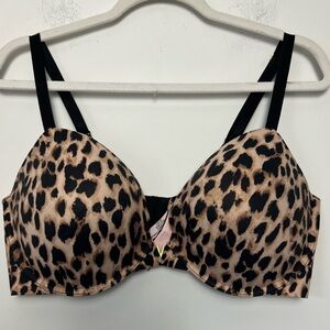 Victorias Secret Leopard Print Push-Up Tee Shirt Bra 38DD